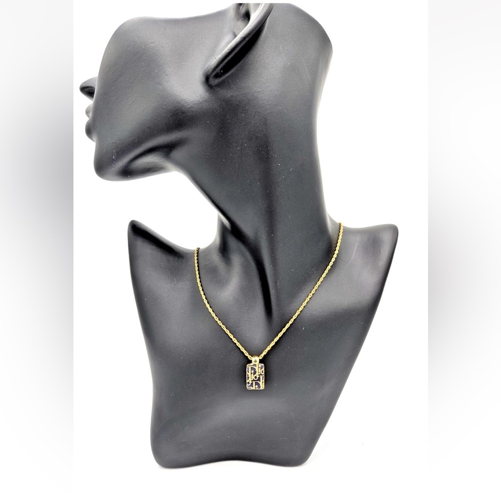Dior Gold Necklace with Black Pendant